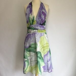 Silk Halter Neck Special Occasion Dress
